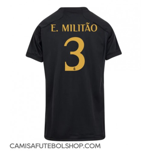 Camisa de time de futebol Real Madrid Eder Militao #3 Replicas 3º Equipamento Feminina 2023-24 Manga Curta